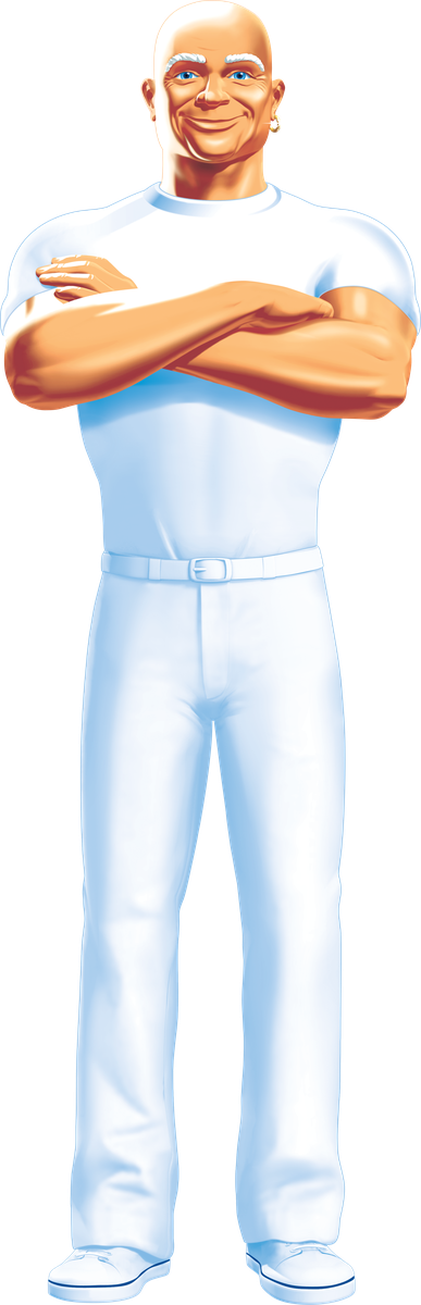 Mr. Clean, arms crossed